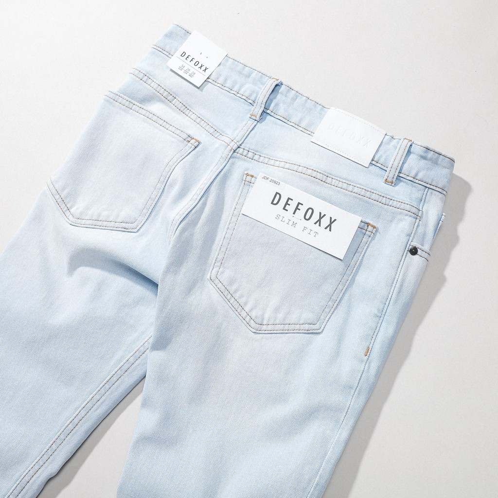 Quần jeans nam Defoxx slim fit xanh rách 20923 Foxxmen