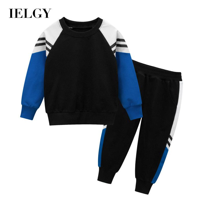 Set đồ 2 món IELGY gồm áo sweater tay dài và quần thể thao thời trang Hàn Quốc cho bé trai