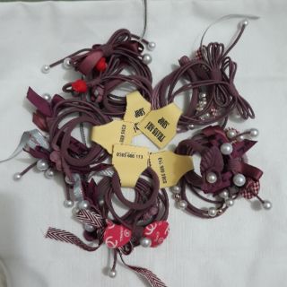 Set 5 cột tóc nơ hoa hồng
