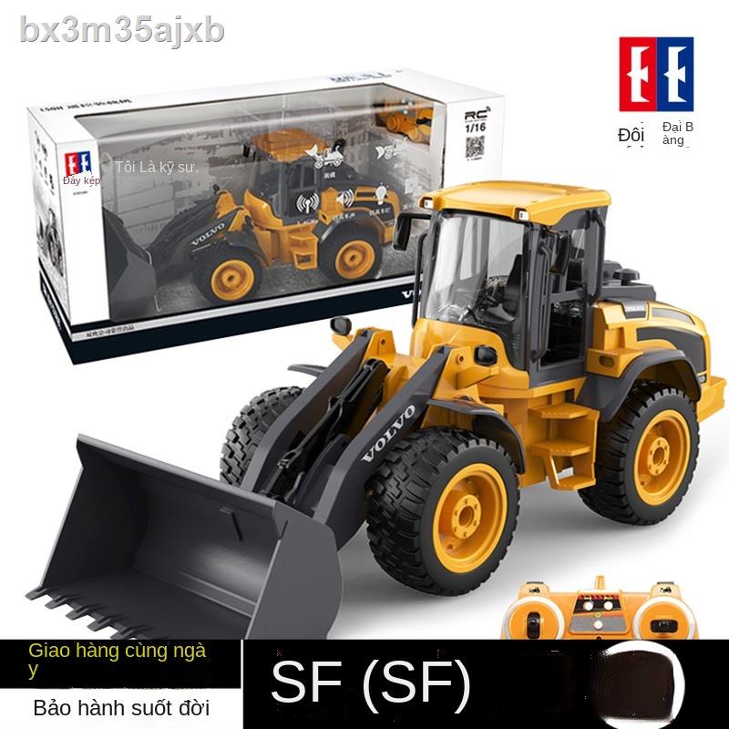 ( Sẵn)Máy xúc lớn điều khiển từ xa Xe nâng lớn đồ chơi trẻ em xe ủi đất cậu bé không dây điện bốn bánh mô hình xe kỹ thu