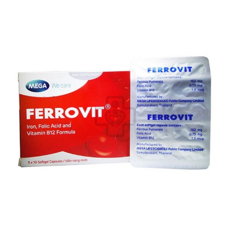 Viên bổ sắt FERROVIT - Hộp 50 viên