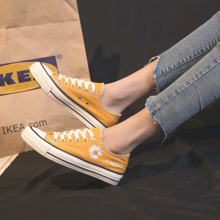 [INS HOT] [INS HOT]Giày thể thao nữ canvas kiểu,💥Classic thêu hoa cúc nhí💥（2218） | BigBuy360 - bigbuy360.vn