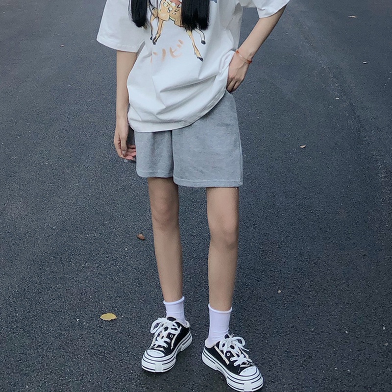 Quần Short Thể Thao Nữ Lưng Cao Dây Rút Thời Trang Hàn Quốc