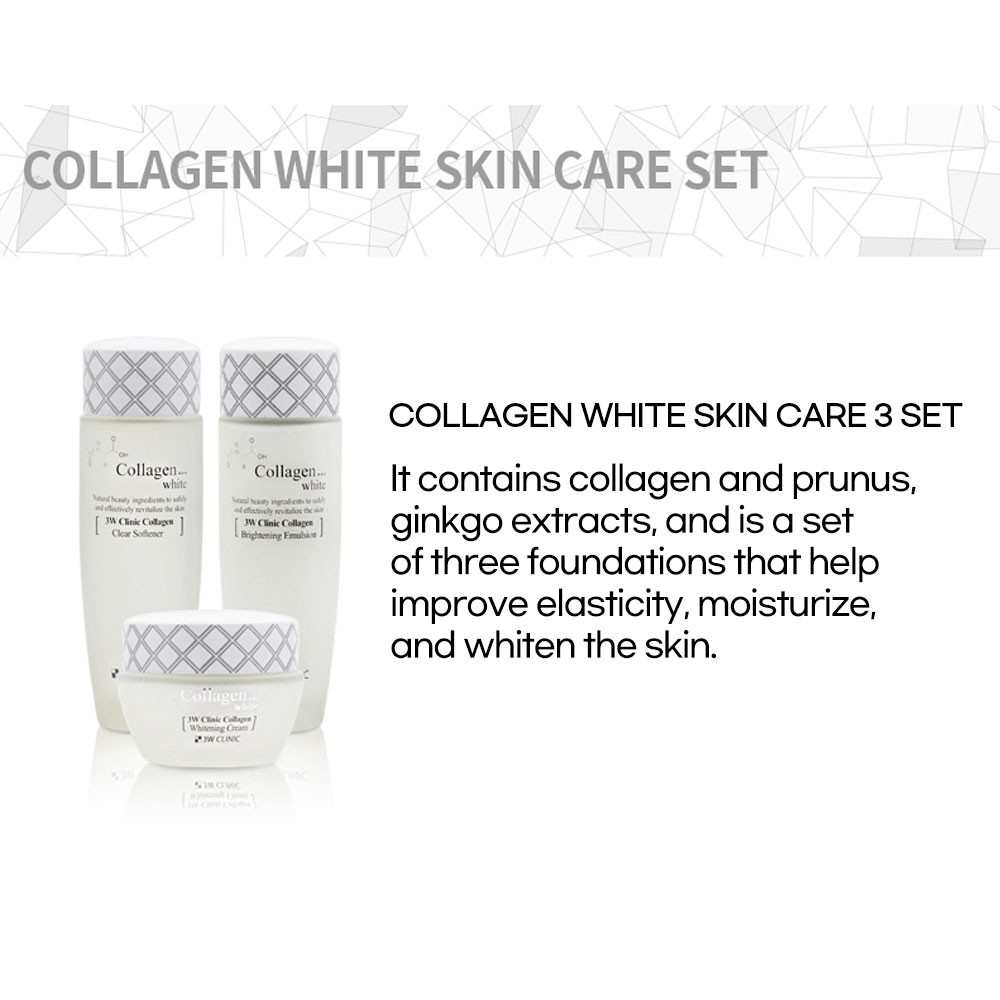 [3W CLINIC] Set 3 Bộ Tinh Chất Collagen Làm Trắng Da 3w Clinic