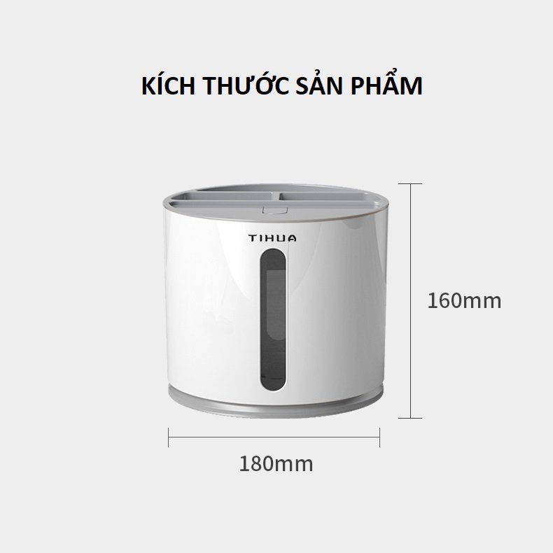 Hộp Đựng Giấy Ăn Xoay 360 Độ Để Bàn, Có Ngăn Để Đồ Đa Năng - hàng chính hãng