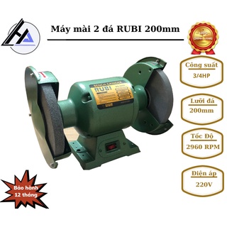 Máy mài hai đá RUBI Sử dụng đá 200mm - Máy mài 2 đầu tặng 2 đá hàng chất lượng bảo hành 6 tháng