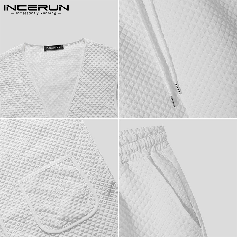 Set áo không tay + quần short INCERUN thời trang mùa hè cho nam