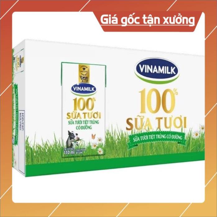 [ICLN9 giảm 5K cho đơn hàng 50k]  Thùng 48 hộp Sữa Tươi Tiệt Trùng Vinamilk 100% Có Đường 110ml