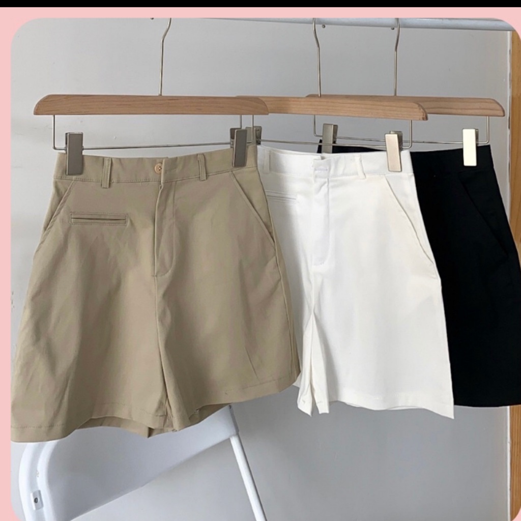 Quần đùi nữ lưng cao chất kaki (ảnh thật)