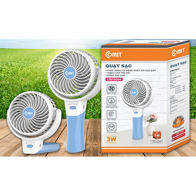 △₪Quạt sạc cầm tay Comet CRF0904 USB