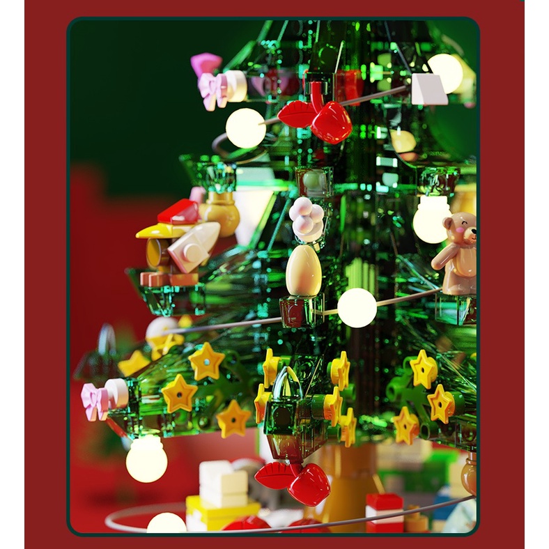 Hộp nhạc cây thông Noel lego - Đồ chơi Noel cho bé - Qùa tặng giáng sinh cho con