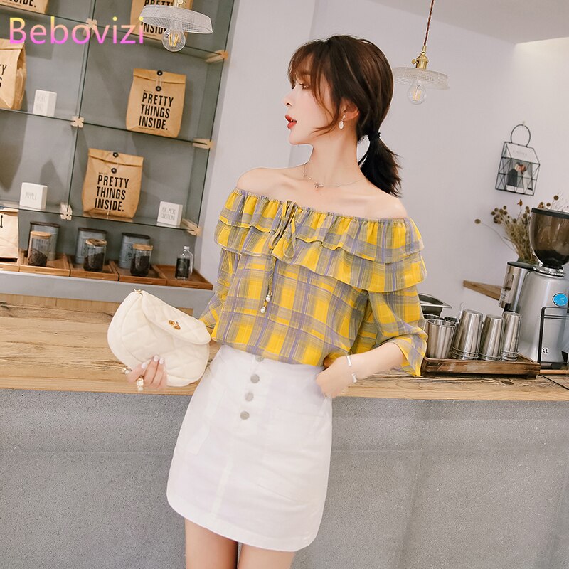 Áo Voan Trễ Vai Gợi Cảm Dành Cho Nữ 2021 / Size S-Xxl