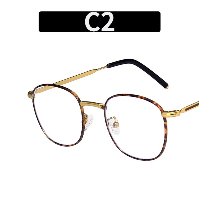 Kính mát gọng vuông kim loại chống ánh sáng xanh thời trang cho nữ