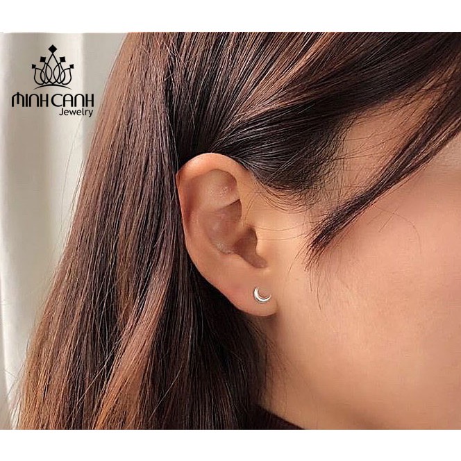 Bông Tai Trăng Khuyết Trơn Mini - Minh Canh Jewelry