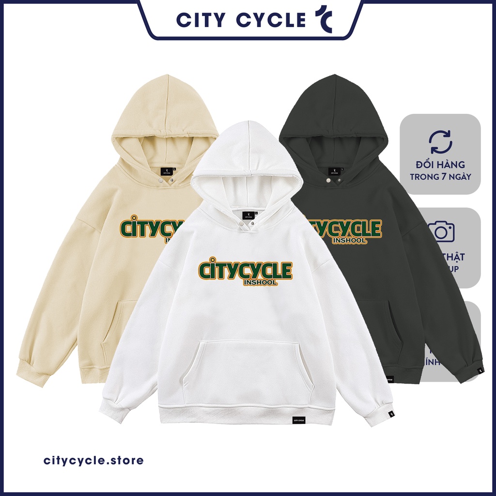 Áo hoodie unisex In School City Cycle - áo nỉ hoodie unisex form rộng in hình Local Brand