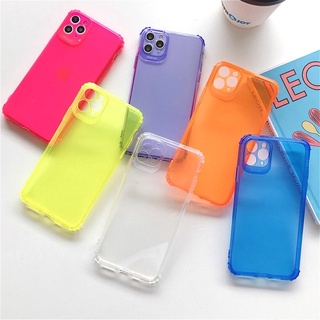 Fluorescent quad-corner case iPhone case 6 6s plus 7 8plus X XS XR XSMAX 11 11pro 11promax monochrome soft shockproof protective case