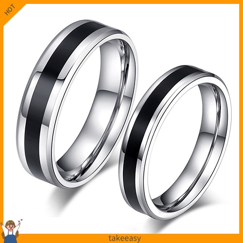Nhẫn Đen Bằng Thép Titan Không Gỉ Thời Trang Cho Nam Và Nữ