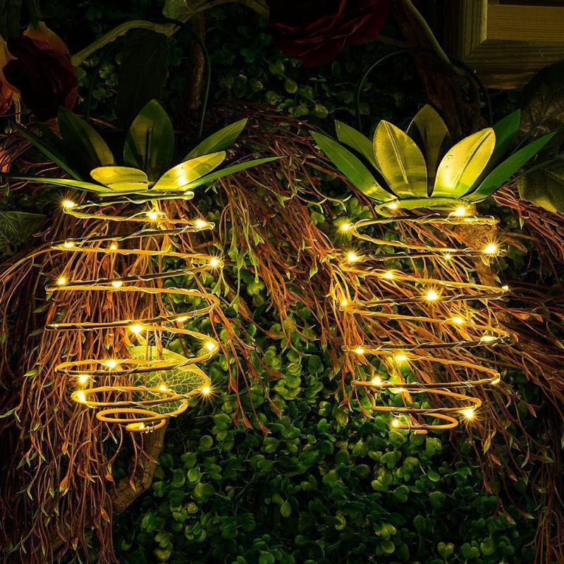 Đèn Led Trang Trí Quả Dứa Đèn Decor Bóng Màu Vàng Ấm Sử Dụng Pin Năng Lượng Mặt Trời Chống Thấm Nước Haochi