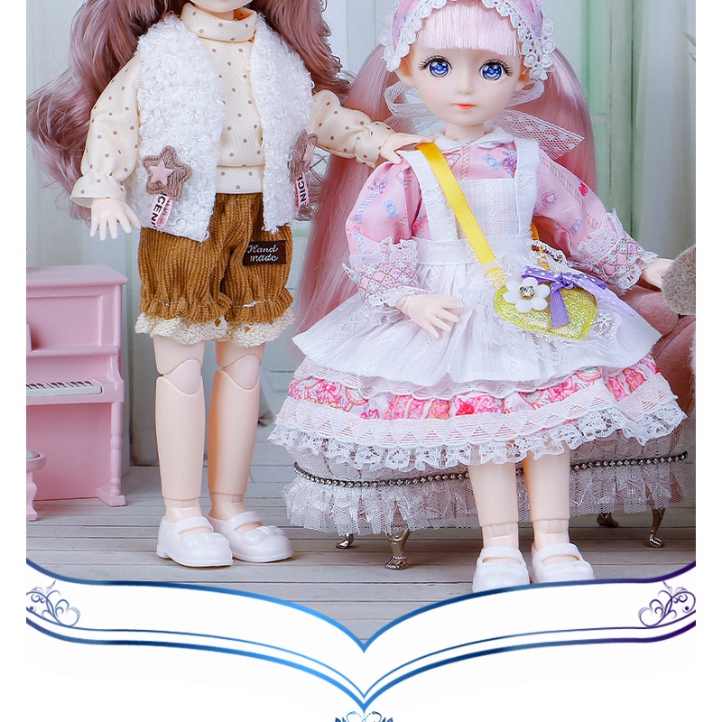 Búp Bê Baboliy 30 cm 20 khớp mặt xinh Da Trắng Nhiều Màu Kèm 7  Khớp Tay Thay Thế