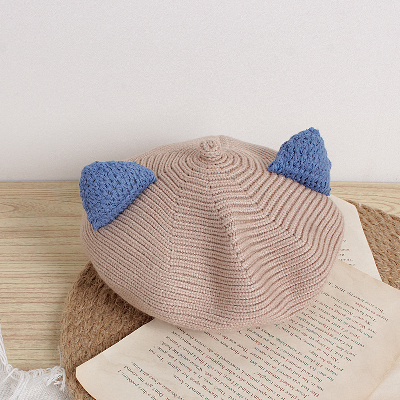 Cute Cat Ear Wool Hat For Baby Girl