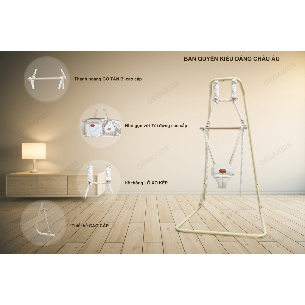 Hàng chính hãng Gegakids- Combo 2 trong 1 Xích đu và Nhún nhảy cho Bé