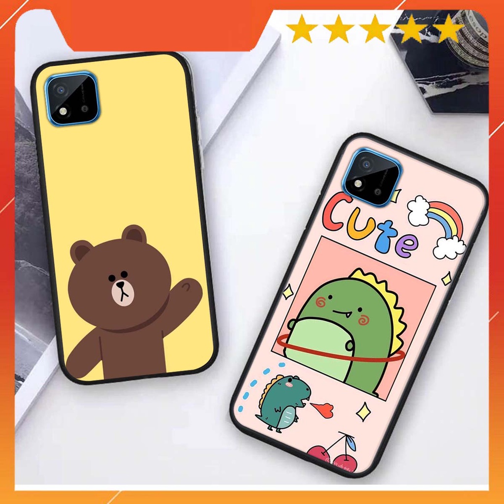 Ốp lưng Oppo REALME C11 in hình khủng long , gấu nâu xinh xắn, siêu cute  mà còn vô cùng RẺ -ĐẸP