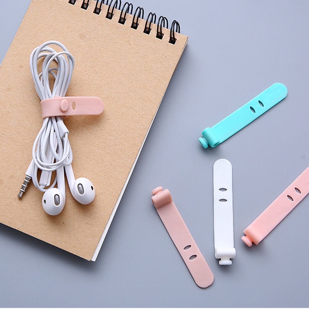 Set 4 dây quấn giữ dây cáp tai nghe bằng silicone đa năng tiện lợi