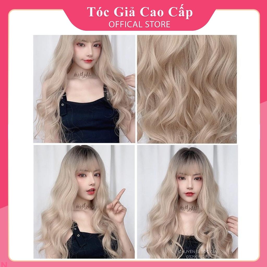 Tóc giả xoăn bồng bềnh ❤️FREESHIP❤️ tóc giả mái thưa xoăn bồng bềnh, C8263