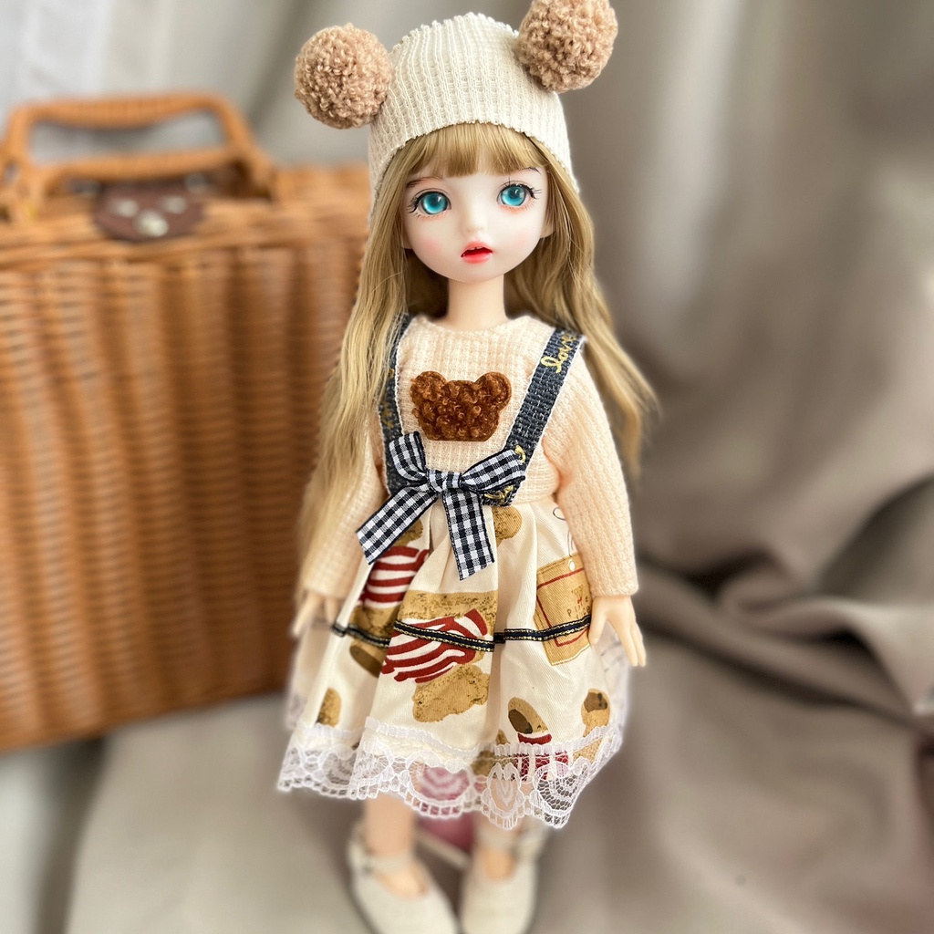 Búp Bê Mắt Thật 3D Có Thể Thay Đổi Trang Điểm Cho Búp Bê BJD 30Cm
