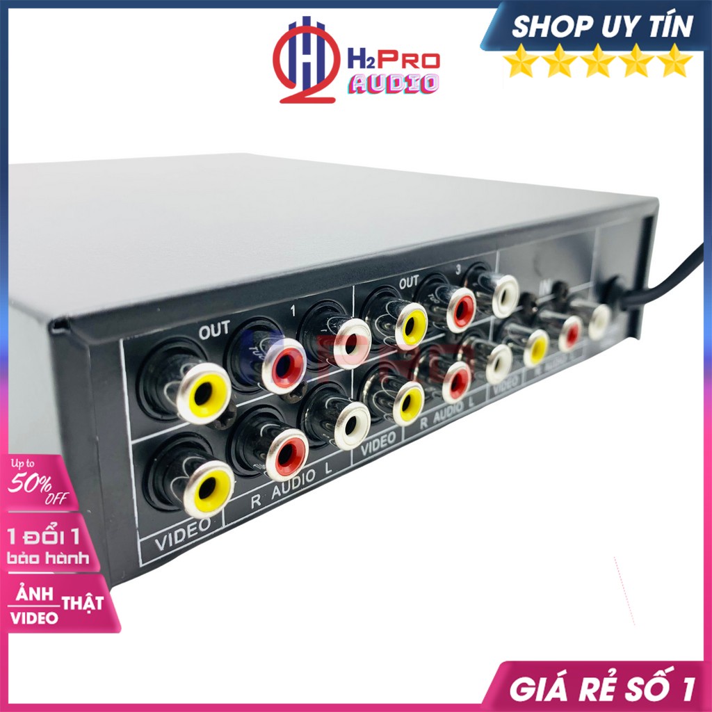 Bộ Chia Av 1 Ra 4 Vsp4, Bộ Chia Tín Hiệu Av (Video &amp; Audio) 1 Ra 4 Cao Cấp, Âm Thanh Đầu Ra Không Thay Đổi-H2Pro Audio