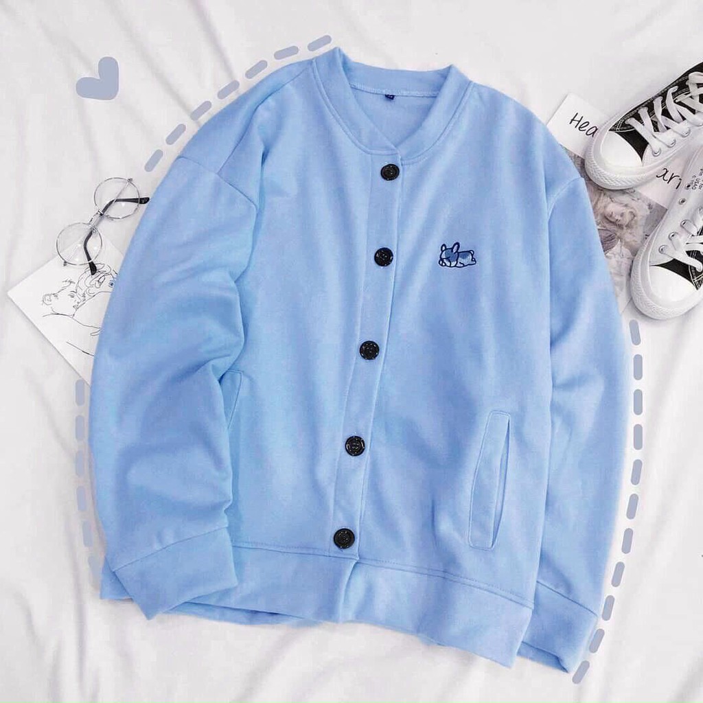 ÁO KHOÁC HOODIE NỮ NÚT GÀI THÊU HÌNH PHONG CÁCH
