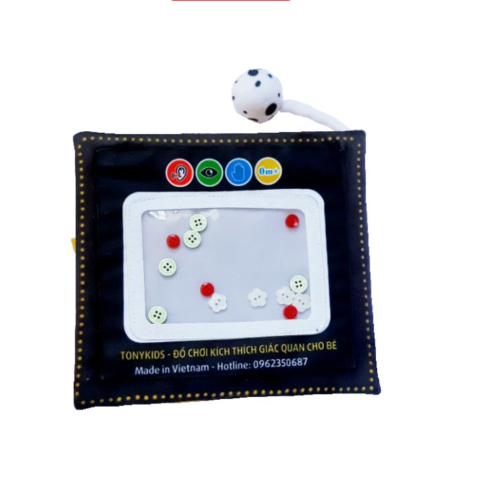 Combo bóng múi montessori và sách vải tương tác kích thích thị giác TONYKIDS Xin chào gấu trúc