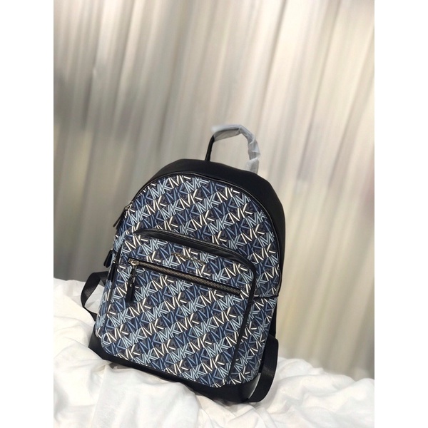 TNS-Balo form vuông vừa laptop siêu hottrend M•K backpack-tone navy chữ logo đặc trưng cá tính