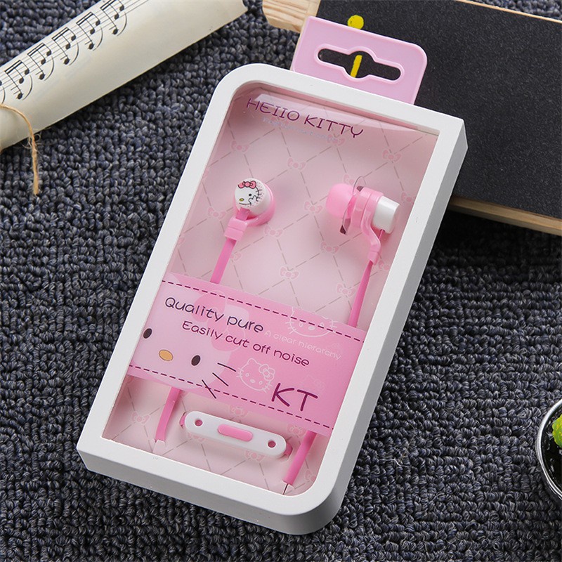 ❀Tai Nghe Nhét Tai Hình Mèo Hello Kitty Dễ Thương Chất Lượng Cao