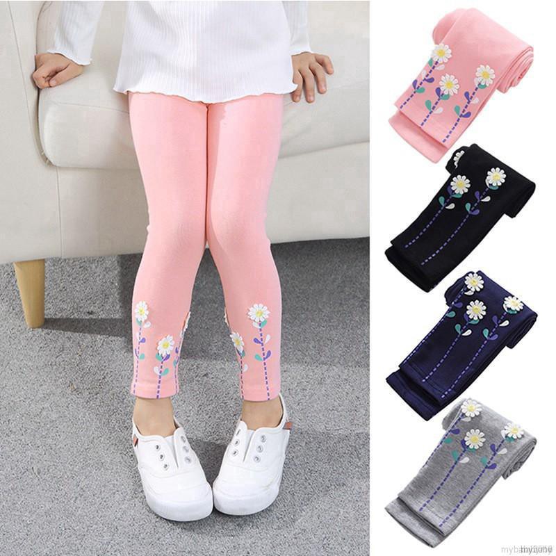 Quần Legging Cotton In Hoa Cho Bé Gái (2-7 Tuổi)