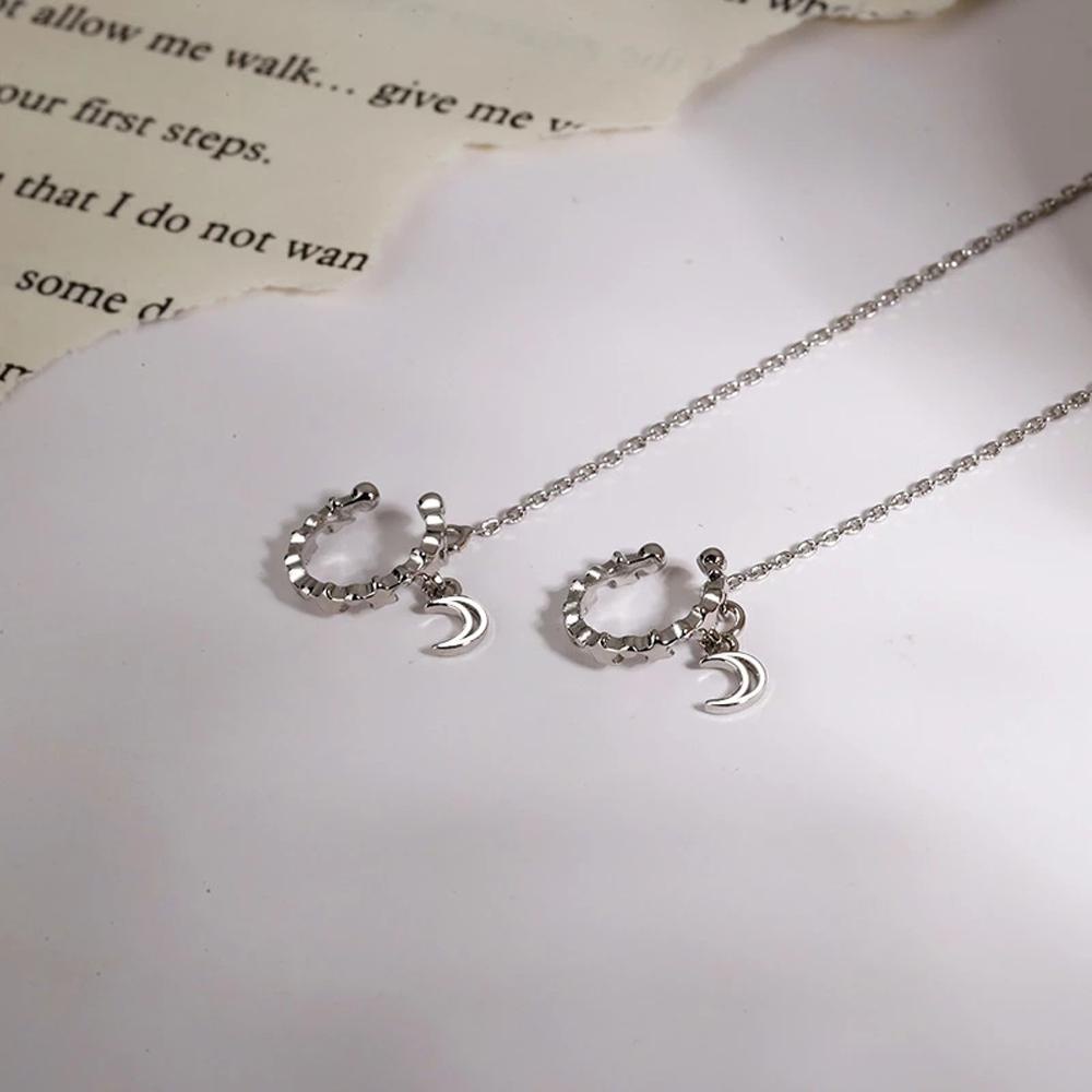 MXGOODS Bông Tai Dáng Dài Hình Ngôi Sao / Mặt Trăng Thời Trang Cho Nữ