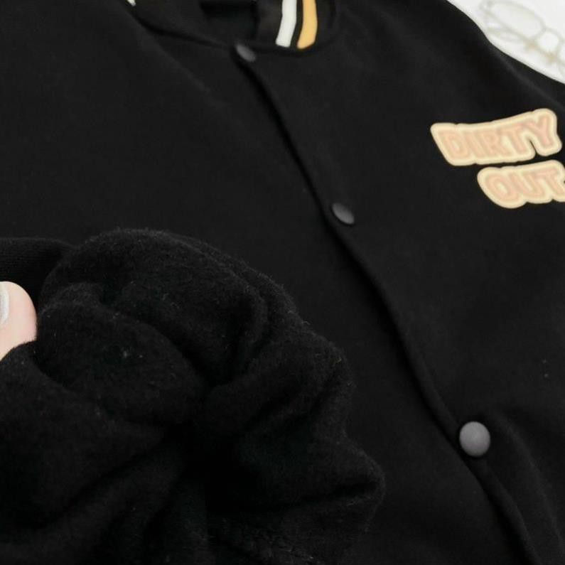 Áo Bomber Nỉ bông DIRTY.OUT chất nỉ đẹp mịn cá tính Form rộng Unisex Nam Nữ cực đẹp