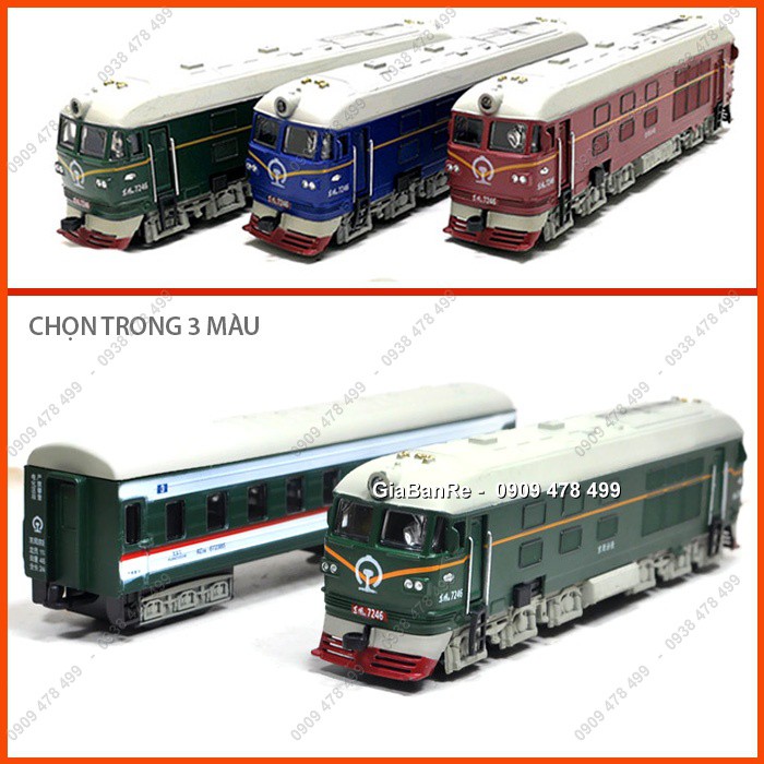 Mô Hình Kim Loại Xe Lửa : Đầu Tàu Kèm Toa Xe - Tỉ Lệ 1:87 - 7772