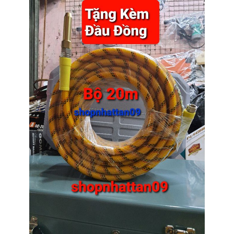 Dây rửa xe 20M jetman tặng kèm đầu đồng  - dùng cho máy rửa  chạy dây curoa