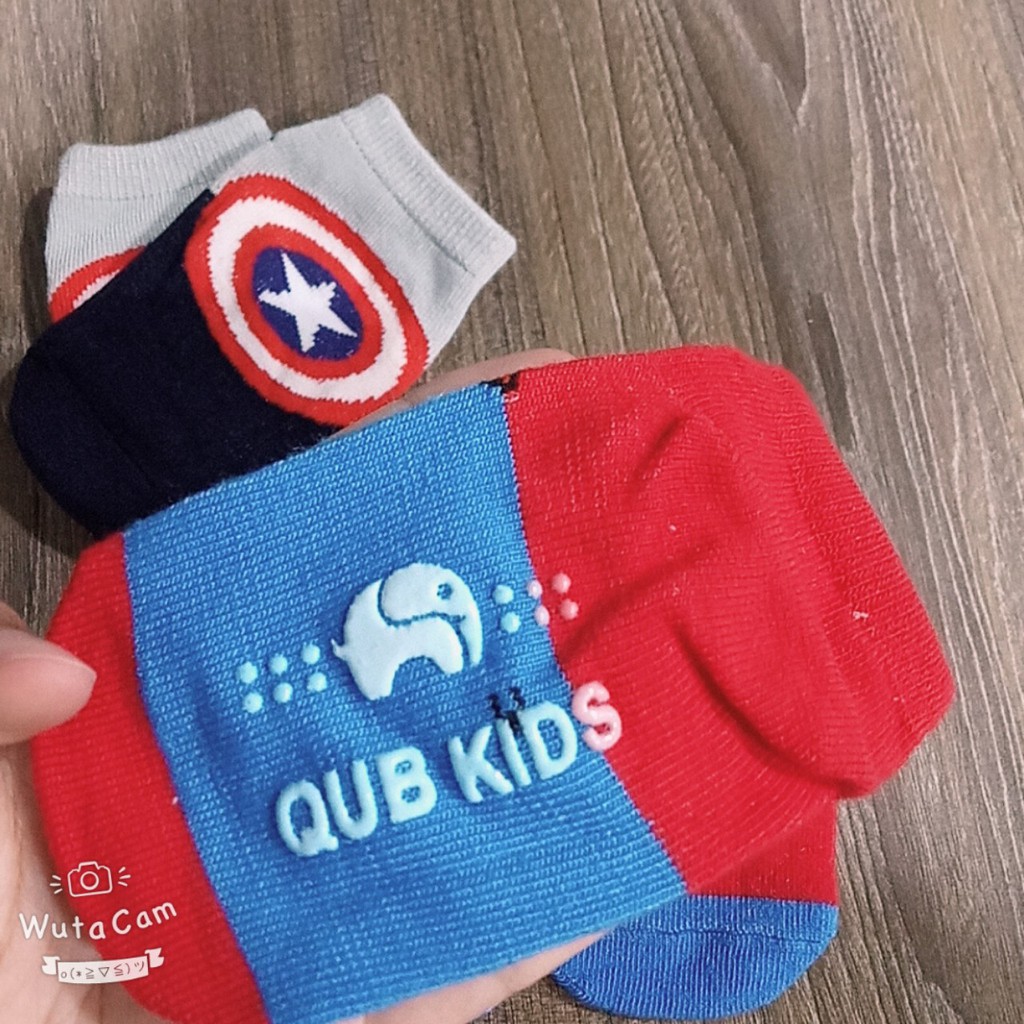 Combo 3 đồi Tất chống trượt hình Marvel cho bé (0- 3 tuổi) QATE03