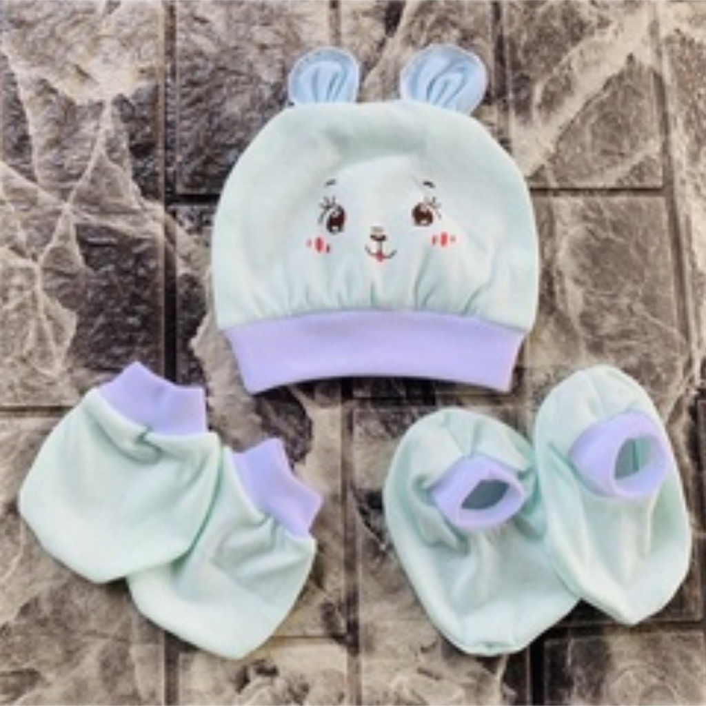 Set mũ bao chân tay sơ sinh, 100% cotton cao cấp an toàn mềm mịn cho da bé - MAMI.TITI