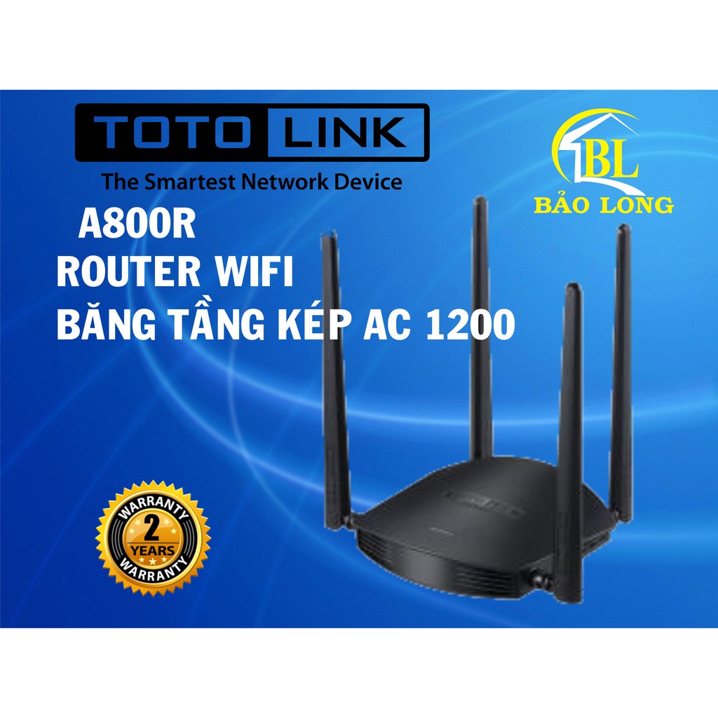 Router wifi Băng tần kép AC1200 TOTOLINK A800R