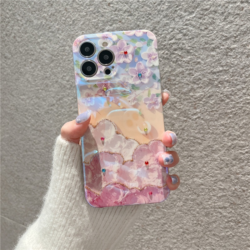 Ốp Điện Thoại Silicone In Hình Hoa Anh Đào Cho iPhone 15 14 11 12 13 X XS XR Pro Max 7 8Plus