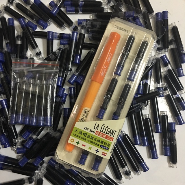 Set 6 ống mực bút La Elegant - bút Hero màu xanh