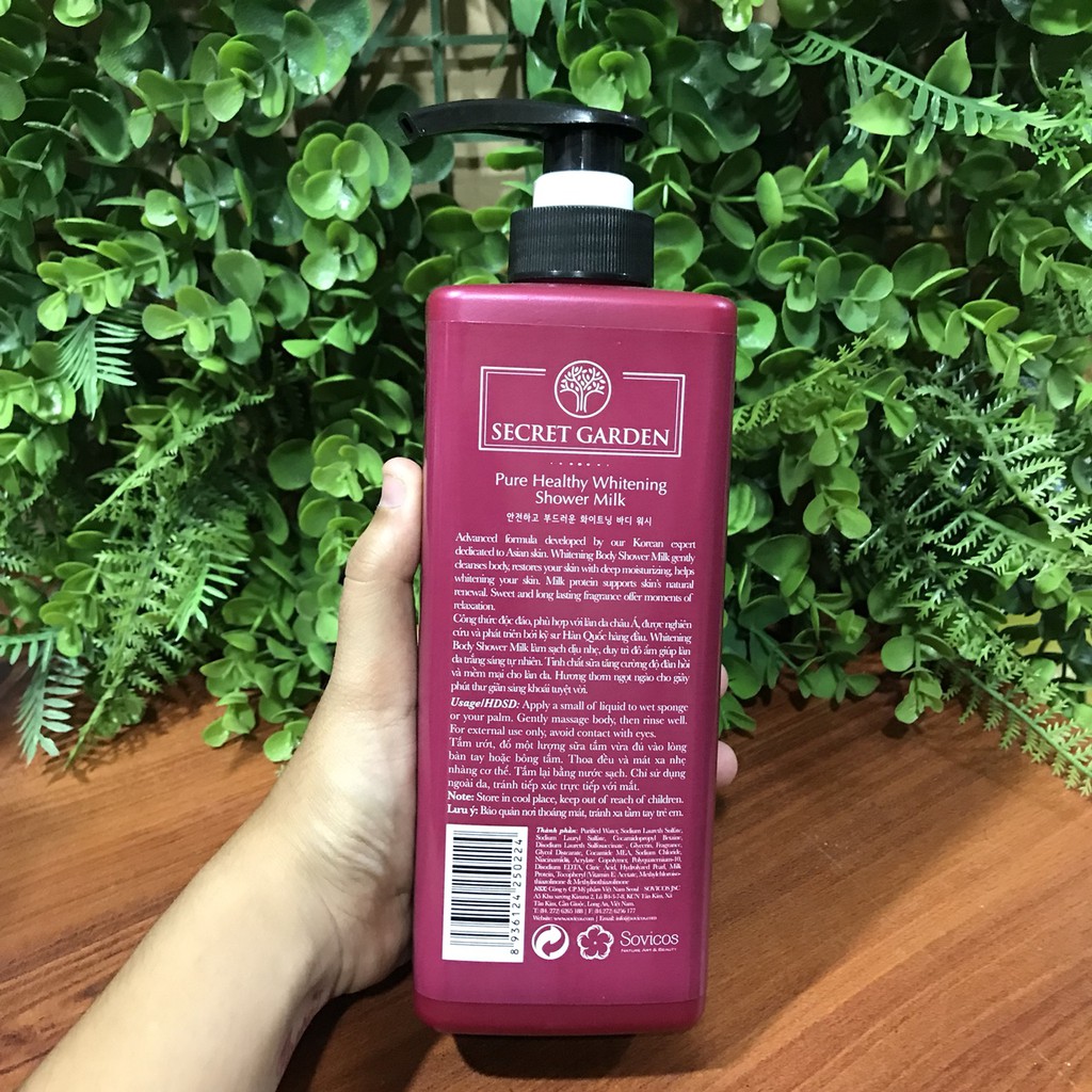 Sữa tắm Làm Sáng Da Secret Garden Shower Whitening Body Milk 500ml