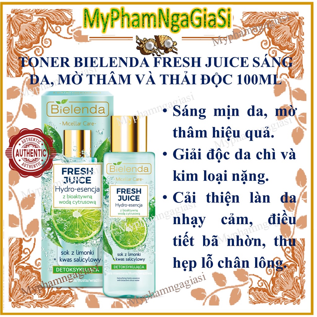 Toner Bielenda Fresh Juice sáng da, mờ thâm, thải độc