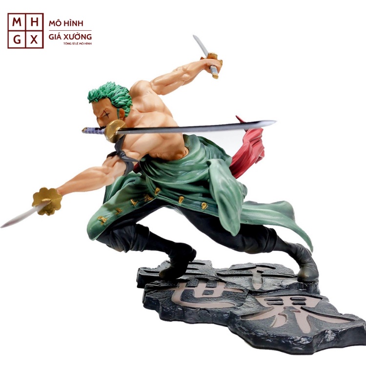 Mô hình One Piece Zoro 3000 thế giới có 2 đầu 3 vòng hắc kiếm  cao 21cm nặng 800gram bản cao cấp , figure mô hình anmie