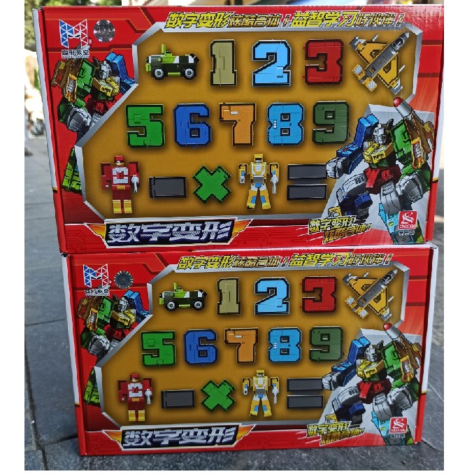Đồ Chơi Lắp Ghép Bộ Chữ Số Biến Hình Từ 1 2 3 4 5 6 7 8 9 Thành Robot LEGO STYLE- Legoxanh