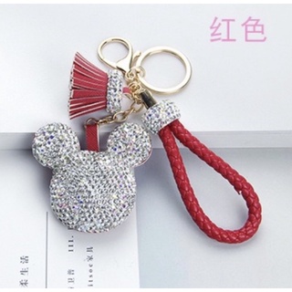 [ Móc khoá cao cấp ] Móc khoá mickey đá dây da