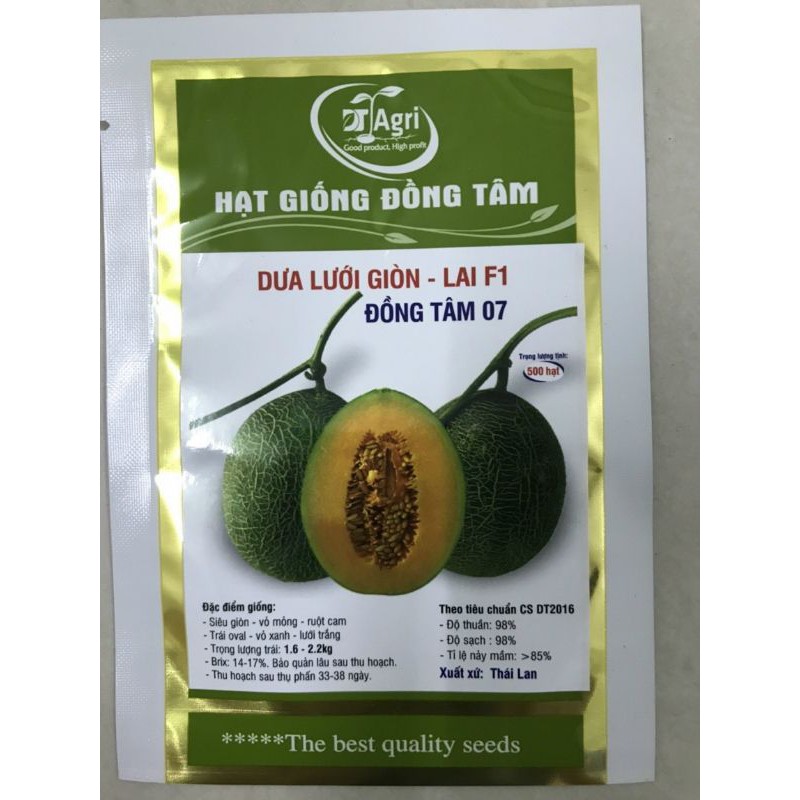 [Hạt Giống Thái Lan] Hạt Giống Dưa Lưới F1 Chịu nhiệt tốt, Giòn tan, siêu ngọt, dễ trồng Đồng Tâm 07